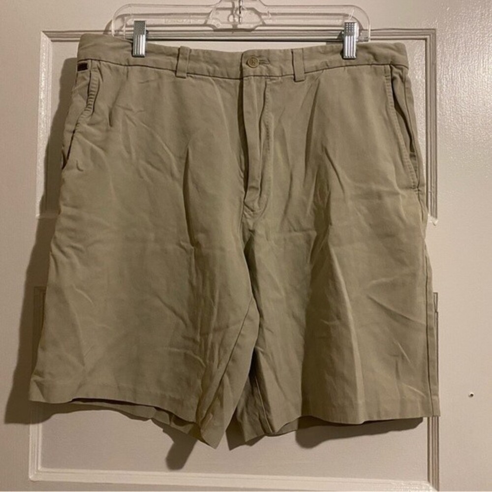 Tommy Bahama Khaki Silk Cotton Blend Casual Bermuda Shorts